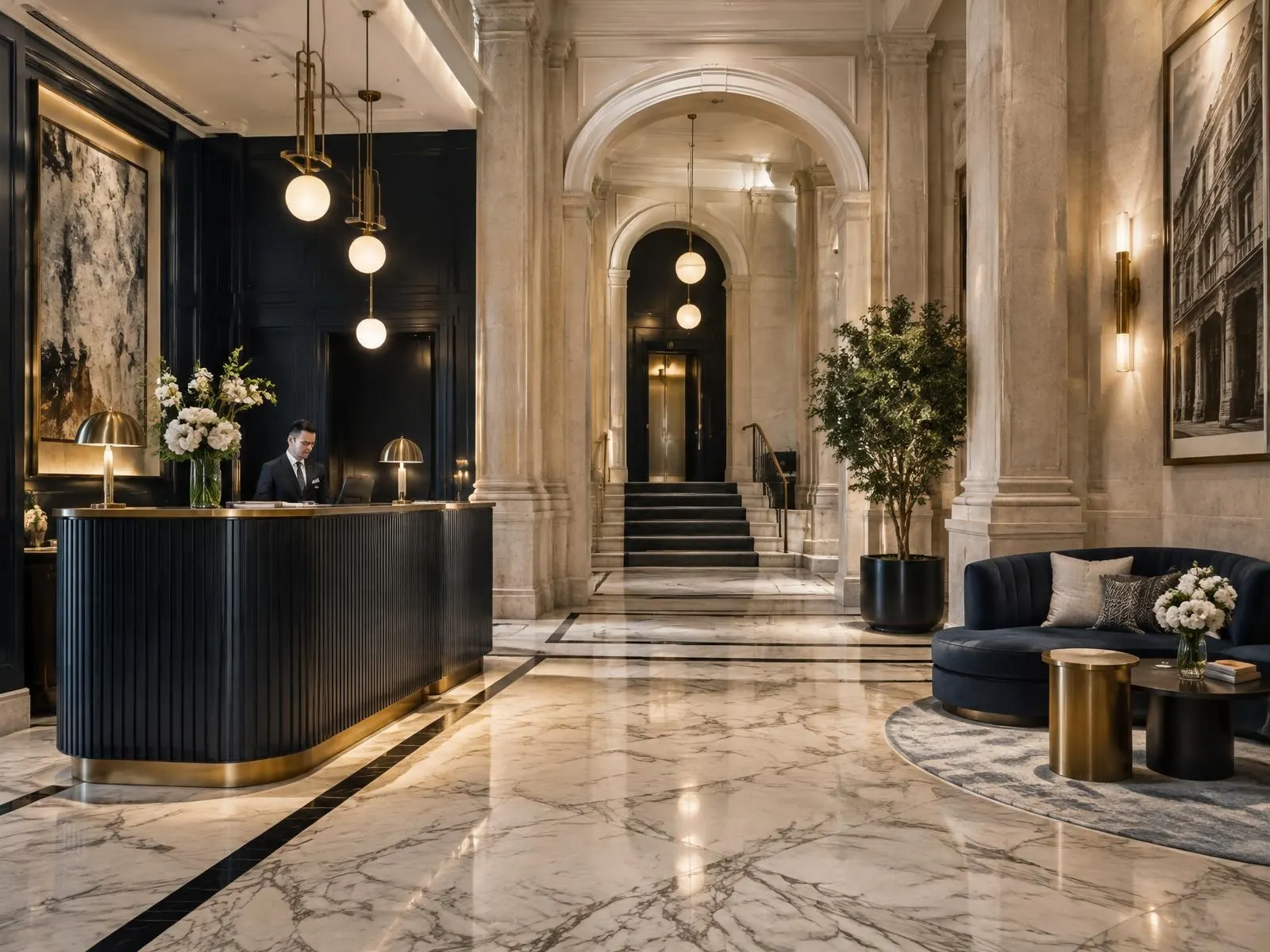 Grand Union lobby with on site concierge